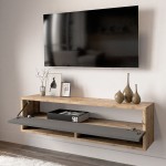 Έπιπλο τηλεόρασης επιτοίχιο Roscoe pakoworld ανθρακί-oak 100x31,5x29εκ Έπιπλο τηλεόρασης επιτοίχιο Roscoe pakoworld ανθρακί-oak 100x31,5x29εκ