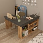 Γραφείο γωνιακό Rosaline pakoworld ανθρακί-oak 120x129x72εκ Γραφείο γωνιακό Rosaline pakoworld ανθρακί-oak 120x129x72εκ