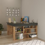 Γραφείο γωνιακό Rosaline pakoworld ανθρακί-oak 120x129x72εκ Γραφείο γωνιακό Rosaline pakoworld ανθρακί-oak 120x129x72εκ