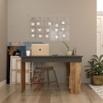 Γραφείο γωνιακό Rosaline pakoworld ανθρακί-oak 120x129x72εκ Γραφείο γωνιακό Rosaline pakoworld ανθρακί-oak 120x129x72εκ