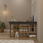 Γραφείο γωνιακό Rosaline pakoworld ανθρακί-oak 120x129x72εκ Γραφείο γωνιακό Rosaline pakoworld ανθρακί-oak 120x129x72εκ