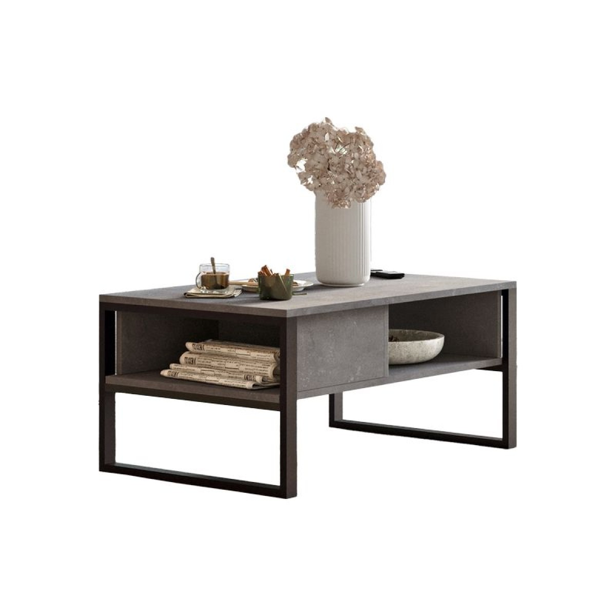 Τραπέζι σαλονιού Honora pakoworld ανθρακί antique-μαύρο 100x60x44.5εκ Τραπέζι σαλονιού Honora pakoworld ανθρακί antique-μαύρο 100x60x44.5εκ
