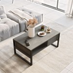 Τραπέζι σαλονιού Honora pakoworld ανθρακί antique-μαύρο 100x60x44.5εκ Τραπέζι σαλονιού Honora pakoworld ανθρακί antique-μαύρο 100x60x44.5εκ