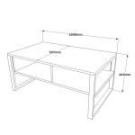 Τραπέζι σαλονιού Honora pakoworld ανθρακί antique-μαύρο 100x60x44.5εκ Τραπέζι σαλονιού Honora pakoworld ανθρακί antique-μαύρο 100x60x44.5εκ