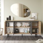 Μπουφές Augusta pakoworld oak-ανθρακί 160x40x78.5εκ Μπουφές Augusta pakoworld oak-ανθρακί 160x40x78.5εκ