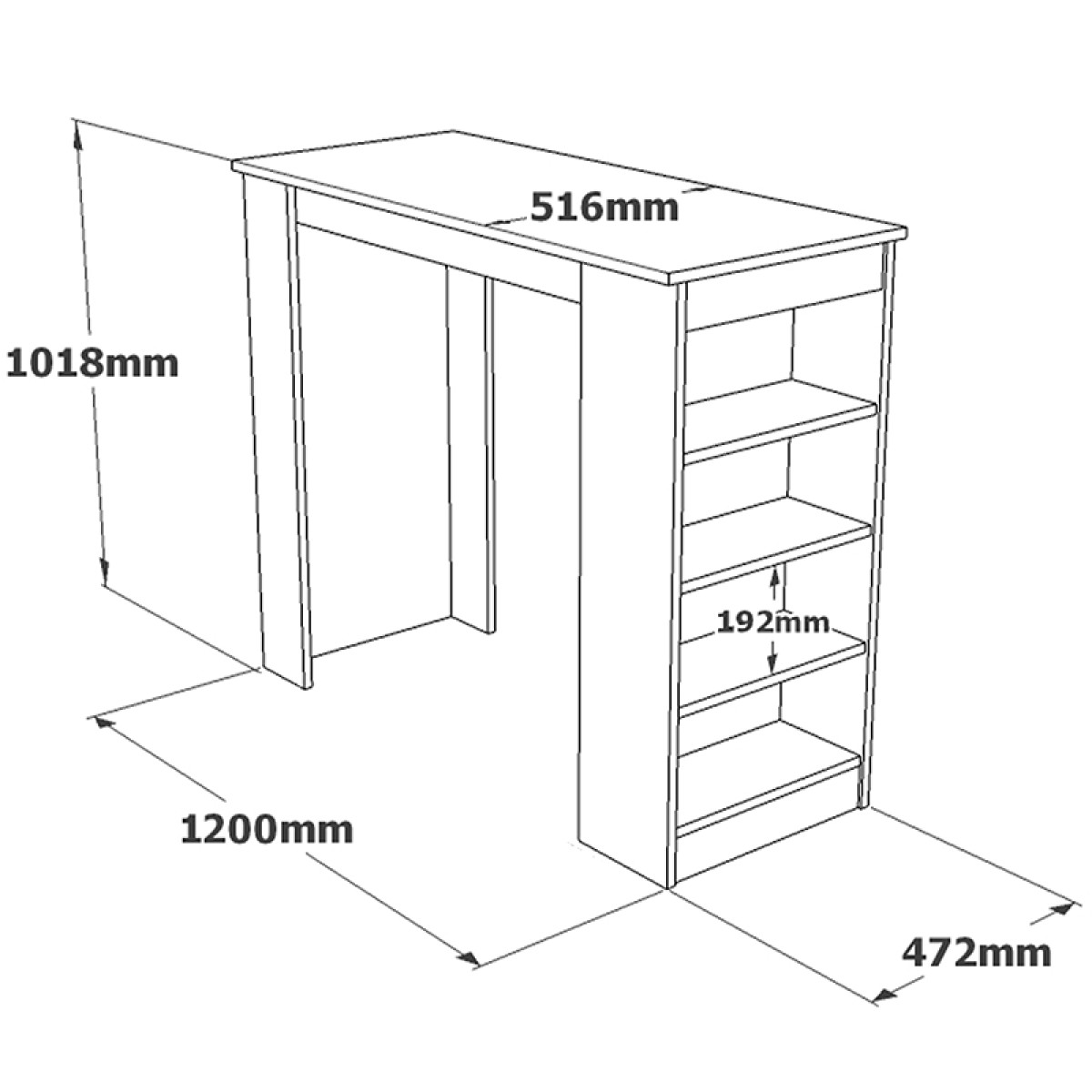 Τραπέζι μπαρ Riff pakoworld λευκό-sonoma 120x51.5x101.5εκ Τραπέζι μπαρ Riff pakoworld λευκό-sonoma 120x51.5x101.5εκ