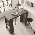 Τραπέζι μπαρ Riff pakoworld ανθρακί antique 120x51.5x101.5εκ Τραπέζι μπαρ Riff pakoworld ανθρακί antique 120x51.5x101.5εκ