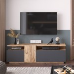 Έπιπλο τηλεόρασης Elana pakoworld sonoma-ανθρακί 150x29.5x46.3εκ Έπιπλο τηλεόρασης Elana pakoworld sonoma-ανθρακί 150x29.5x46.3εκ