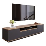 Έπιπλο τηλεόρασης Soren pakoworld sonoma-ανθρακί 180x.44.5x44.6εκ Έπιπλο τηλεόρασης Soren pakoworld sonoma-ανθρακί 180x.44.5x44.6εκ