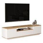Έπιπλο τηλεόρασης Soren pakoworld sonoma-λευκό 180x.44.5x44.6εκ Έπιπλο τηλεόρασης Soren pakoworld sonoma-λευκό 180x.44.5x44.6εκ