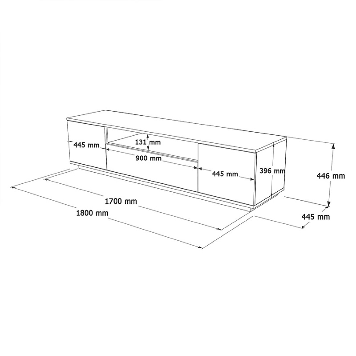 Έπιπλο τηλεόρασης Soren pakoworld sonoma-λευκό 180x.44.5x44.6εκ Έπιπλο τηλεόρασης Soren pakoworld sonoma-λευκό 180x.44.5x44.6εκ