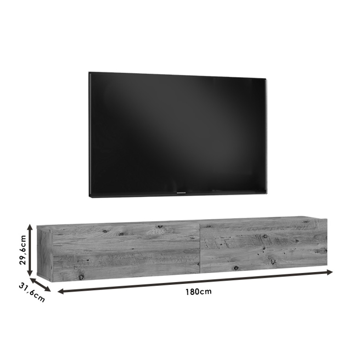 Έπιπλο τηλεόρασης επιτοίχιο Dello pakoworld sonoma 180x31.6x29.6εκ Έπιπλο τηλεόρασης επιτοίχιο Dello pakoworld sonoma 180x31.6x29.6εκ
