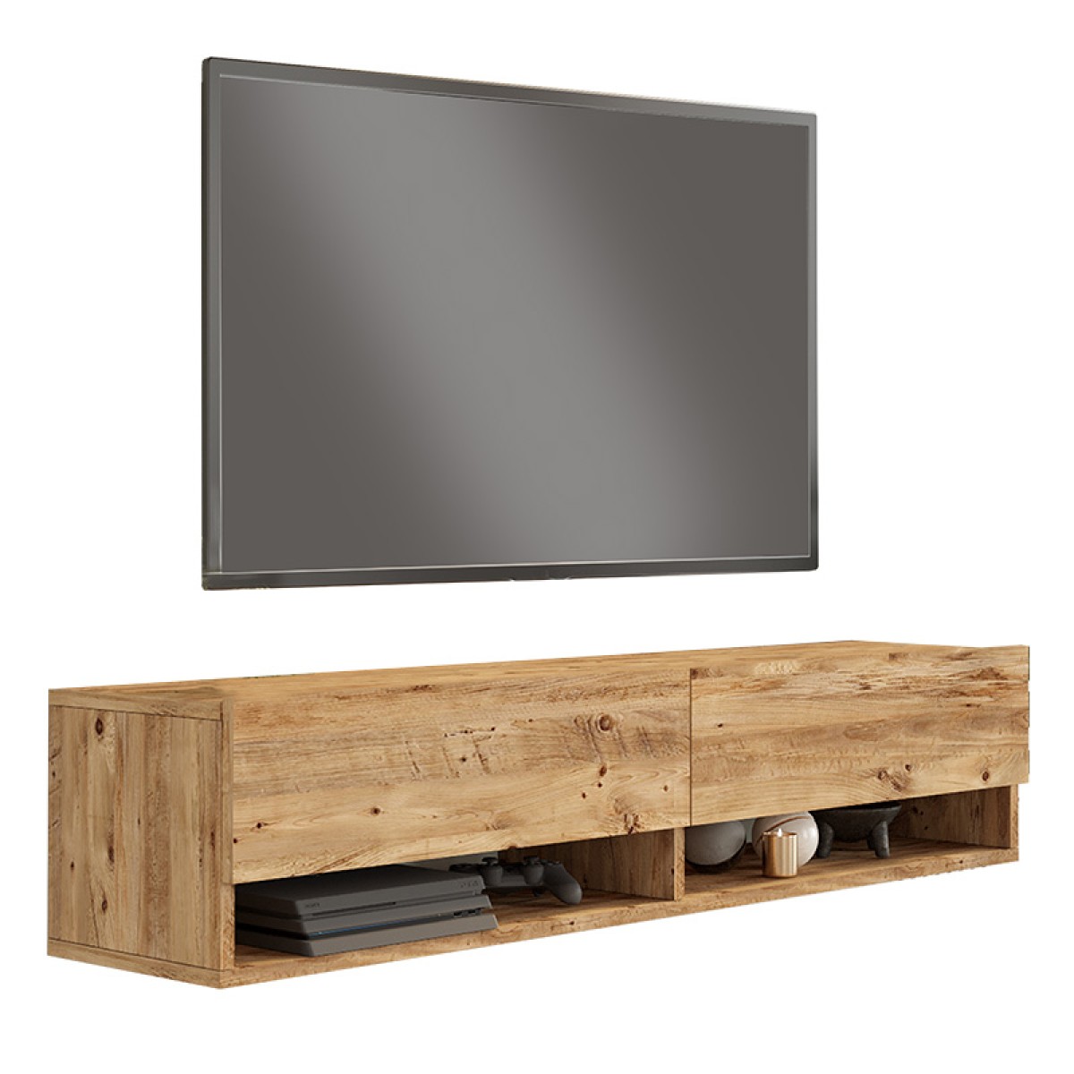Έπιπλο τηλεόρασης επιτοίχιο Roscoe pakoworld sonoma 140x31.6x29.6εκ Έπιπλο τηλεόρασης επιτοίχιο Roscoe pakoworld sonoma 140x31.6x29.6εκ