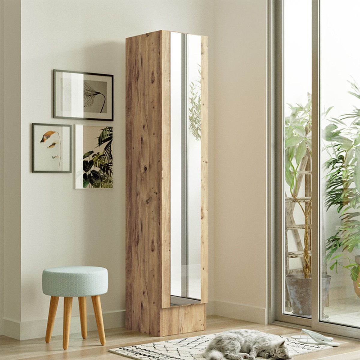 Ντουλάπι-στήλη Xara pakoworld sonoma 35.5x35.5x180εκ Ντουλάπι-στήλη Xara pakoworld sonoma 35.5x35.5x180εκ