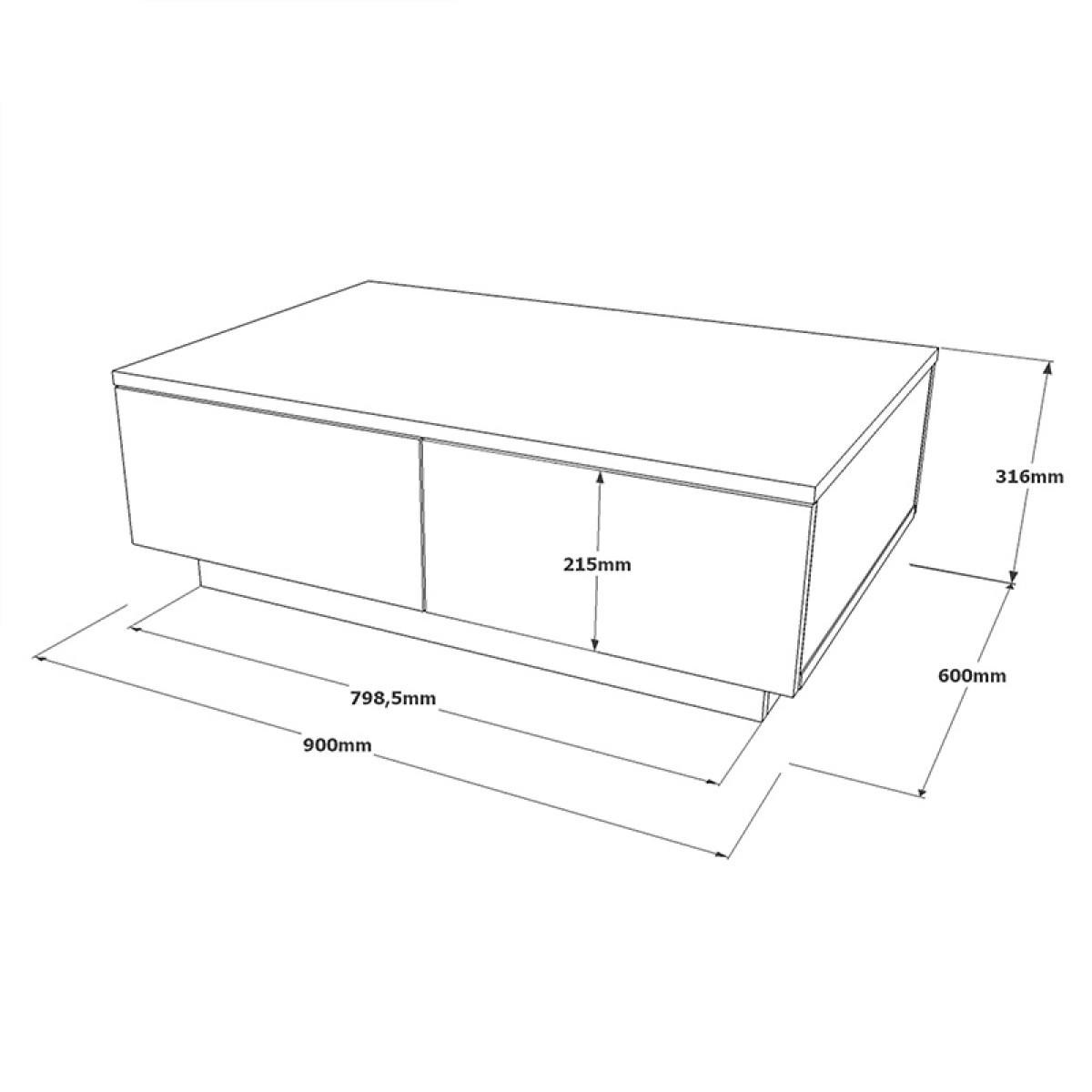 Τραπέζι σαλονιού Thunder pakoworld ανθρακί antique-γκρι antique 90x60x31.5εκ Τραπέζι σαλονιού Thunder pakoworld ανθρακί antique-γκρι antique 90x60x31.5εκ