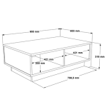 Τραπέζι σαλονιού Thunder pakoworld ανθρακί antique-γκρι antique 90x60x31.5εκ Τραπέζι σαλονιού Thunder pakoworld ανθρακί antique-γκρι antique 90x60x31.5εκ