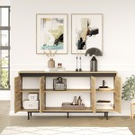 Μπουφές Jethro pakoworld sonoma-wenge 160x44.5x75.5εκ Μπουφές Jethro pakoworld sonoma-wenge 160x44.5x75.5εκ