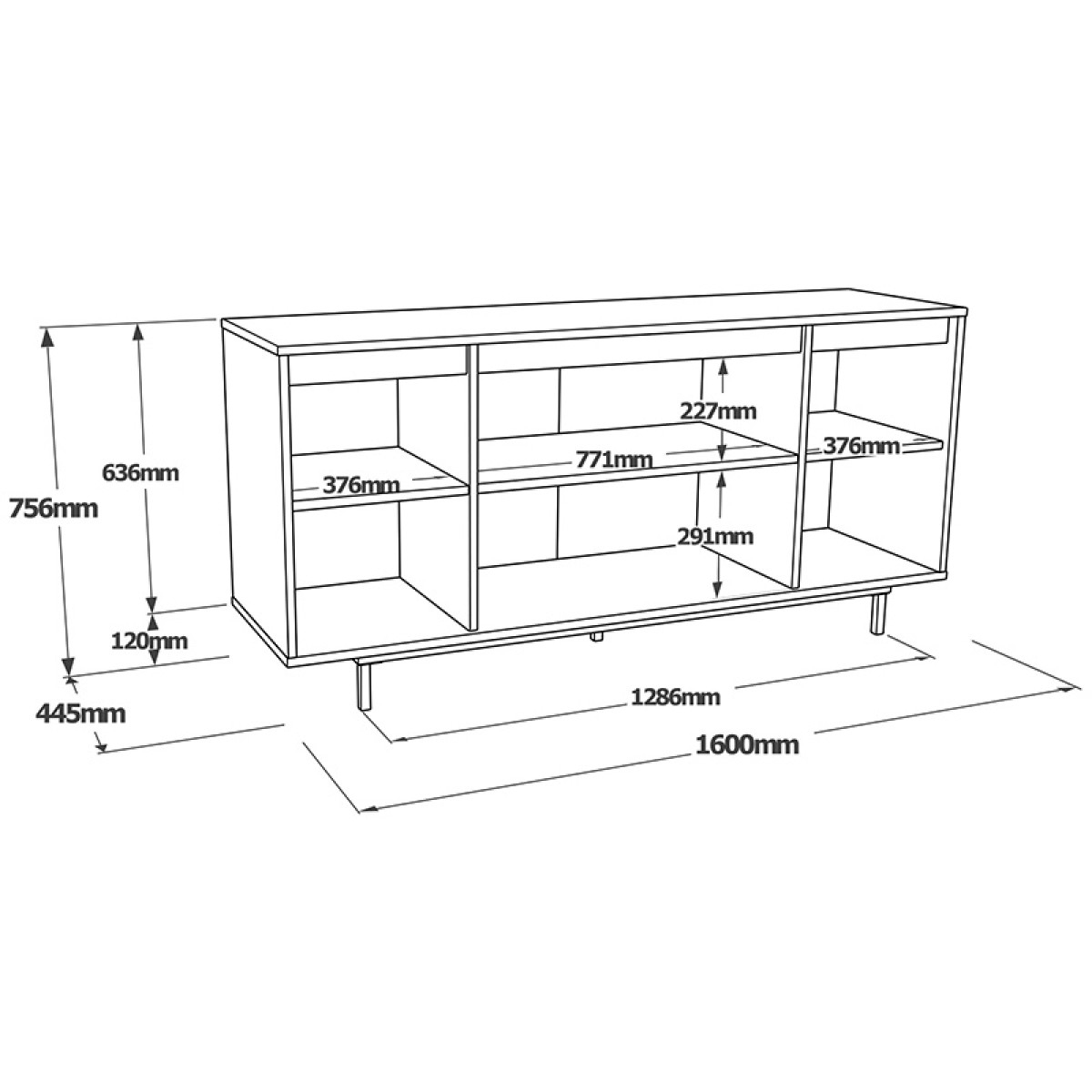 Μπουφές Jethro pakoworld sonoma-wenge 160x44.5x75.5εκ Μπουφές Jethro pakoworld sonoma-wenge 160x44.5x75.5εκ