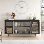 Μπουφές Jethro pakoworld ανθρακί antique-wenge 160x44.5x75.5εκ Μπουφές Jethro pakoworld ανθρακί antique-wenge 160x44.5x75.5εκ