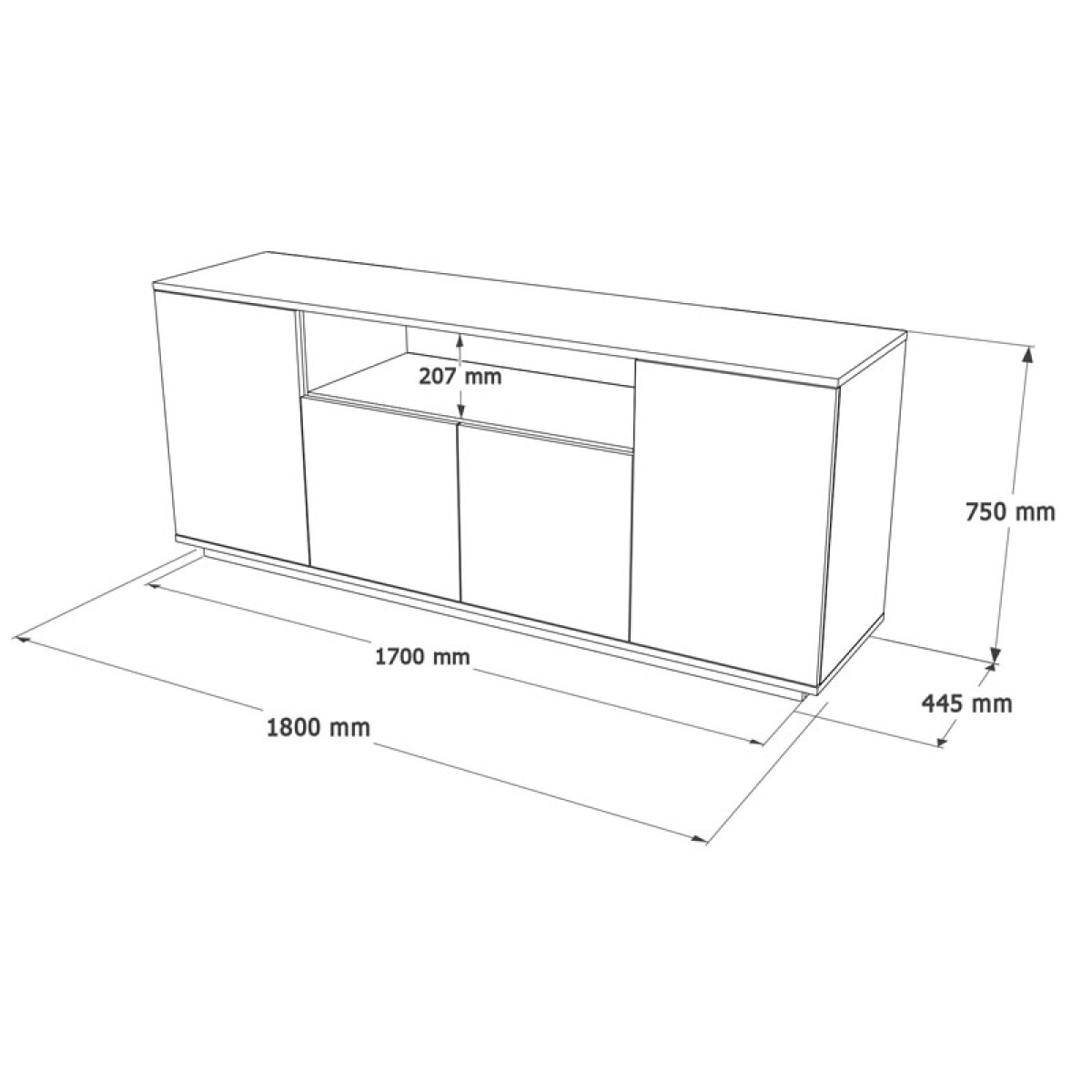 Μπουφές Placefol pakoworld μελαμίνης λευκό-φυσικό 180x44.5x75εκ Μπουφές Placefol pakoworld μελαμίνης λευκό-φυσικό 180x44.5x75εκ