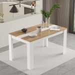 Τραπέζι Sepen pakoworld σε φυσική-λευκή απόχρωση 140x80x74εκ Τραπέζι Sepen pakoworld σε φυσική-λευκή απόχρωση 140x80x74εκ