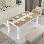 Τραπέζι Sepen pakoworld σε φυσική-λευκή απόχρωση 140x80x74εκ Τραπέζι Sepen pakoworld σε φυσική-λευκή απόχρωση 140x80x74εκ