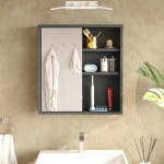 Ντουλάπι μπάνιου Bagno με καθρέπτη pakoworld σε ανθρακί απόχρωση 60x14.5x63.6εκ Ντουλάπι μπάνιου Bagno με καθρέπτη pakoworld σε ανθρακί απόχρωση 60x14.5x63.6εκ
