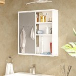 Ντουλάπι μπάνιου Bagno με καθρέπτη pakoworld σε λευκή απόχρωση 60x14.5x63.6εκ Ντουλάπι μπάνιου Bagno με καθρέπτη pakoworld σε λευκή απόχρωση 60x14.5x63.6εκ