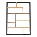 Βιβλιοθήκη Decora pakoworld σε φυσική-ανθρακί απόχρωση 90x22x123.6εκ Βιβλιοθήκη Decora pakoworld σε φυσική-ανθρακί απόχρωση 90x22x123.6εκ