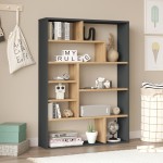 Βιβλιοθήκη Decora pakoworld σε φυσική-ανθρακί απόχρωση 90x22x123.6εκ Βιβλιοθήκη Decora pakoworld σε φυσική-ανθρακί απόχρωση 90x22x123.6εκ