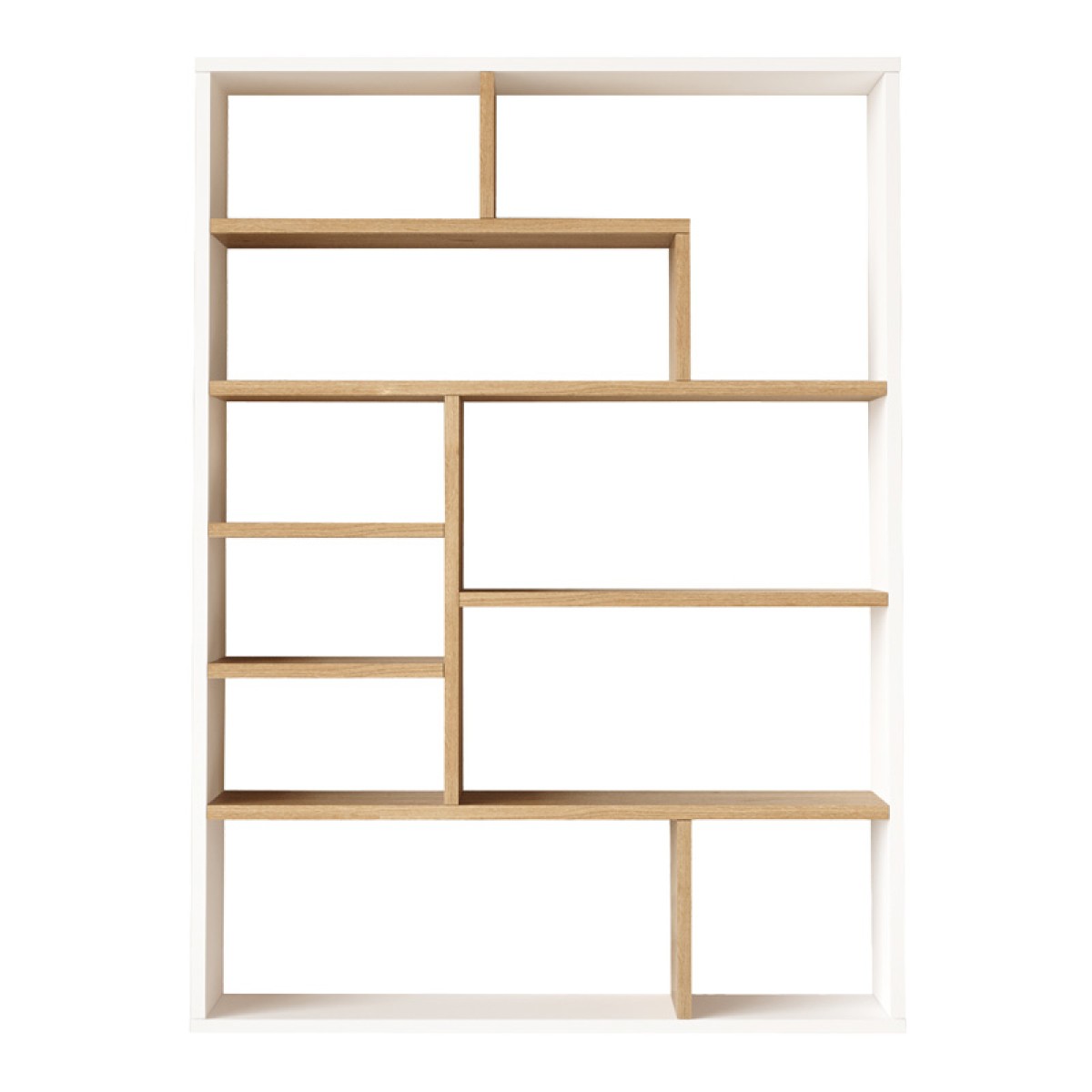 Βιβλιοθήκη Decora pakoworld σε φυσικό-λευκό απόχρωση 90x22x123.6εκ Βιβλιοθήκη Decora pakoworld σε φυσικό-λευκό απόχρωση 90x22x123.6εκ