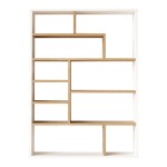 Βιβλιοθήκη Decora pakoworld σε φυσικό-λευκό απόχρωση 90x22x123.6εκ Βιβλιοθήκη Decora pakoworld σε φυσικό-λευκό απόχρωση 90x22x123.6εκ