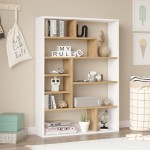 Βιβλιοθήκη Decora pakoworld σε φυσικό-λευκό απόχρωση 90x22x123.6εκ Βιβλιοθήκη Decora pakoworld σε φυσικό-λευκό απόχρωση 90x22x123.6εκ