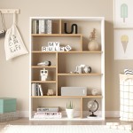 Βιβλιοθήκη Decora pakoworld σε φυσικό-λευκό απόχρωση 90x22x123.6εκ Βιβλιοθήκη Decora pakoworld σε φυσικό-λευκό απόχρωση 90x22x123.6εκ