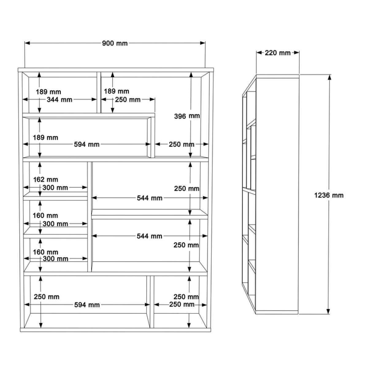 Βιβλιοθήκη Decora pakoworld σε φυσικό-λευκό απόχρωση 90x22x123.6εκ Βιβλιοθήκη Decora pakoworld σε φυσικό-λευκό απόχρωση 90x22x123.6εκ