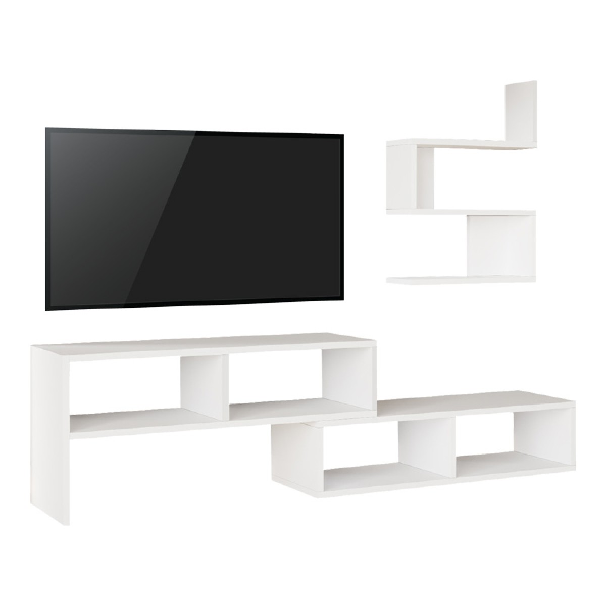 Σύνθετο σαλονιού Kakomo pakoworld σε λευκή απόχρωση 170x29.5x43εκ Σύνθετο σαλονιού Kakomo pakoworld σε λευκή απόχρωση 170x29.5x43εκ