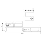 Σύνθετο σαλονιού Kakomo pakoworld σε λευκή απόχρωση 170x29.5x43εκ Σύνθετο σαλονιού Kakomo pakoworld σε λευκή απόχρωση 170x29.5x43εκ