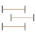 Ραφιέρα τοίχου Mento pakoworld oak με ανθρακί 75,6x14,5x23,6εκ