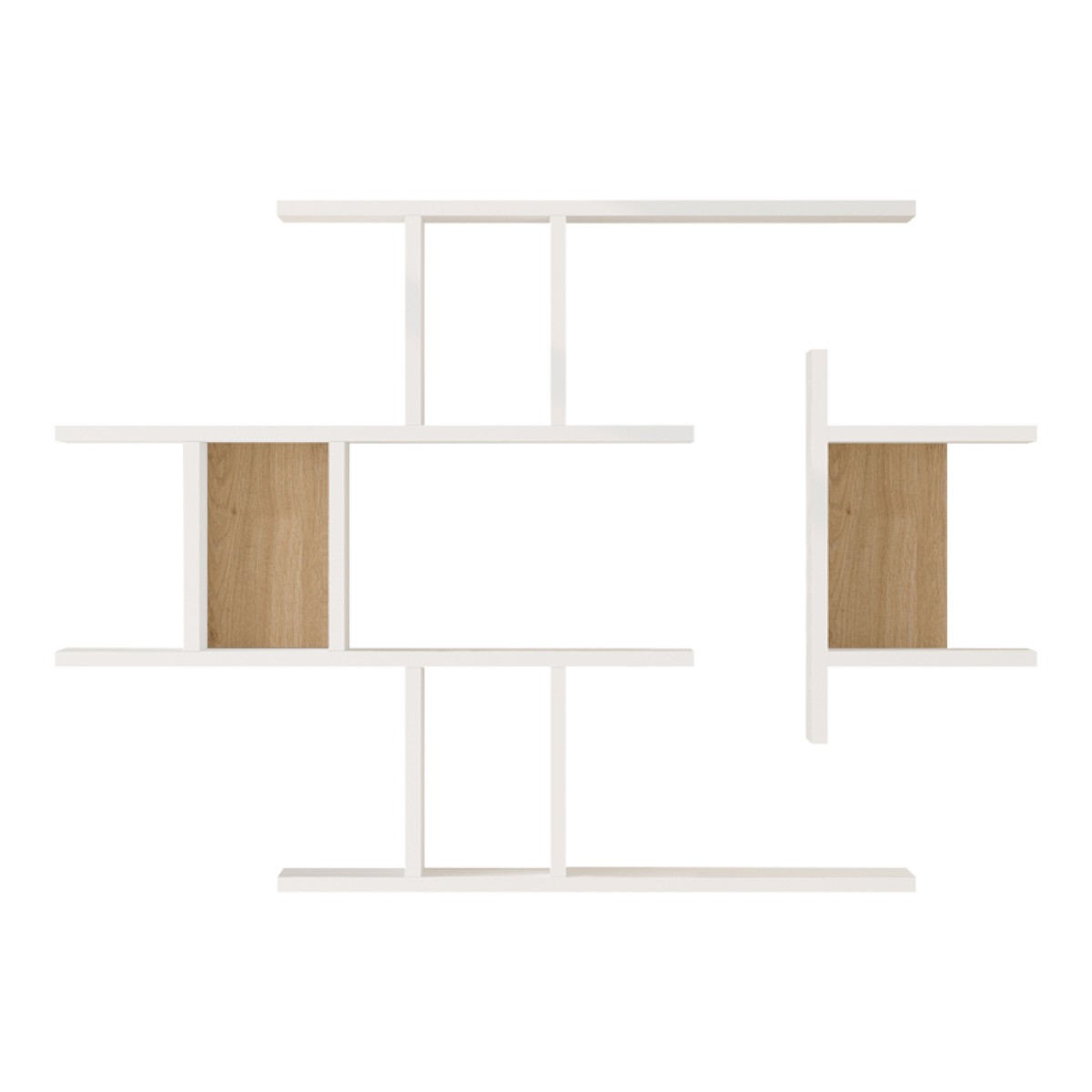 Ραφιέρα τοίχου Ledia pakoworld λευκό με oak 110,6x14,5x78εκ