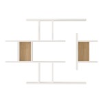 Ραφιέρα τοίχου Ledia pakoworld λευκό με oak 110,6x14,5x78εκ