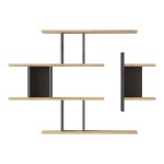 Ραφιέρα τοίχου Ledia pakoworld oak με ανθρακί 110,6x14,5x78εκ