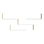 Ραφιέρα τοίχου Flear pakoworld λευκό με oak 179x14,5x76,2εκ