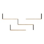 Ραφιέρα τοίχου Flear pakoworld oak με ανθρακί 179x14,5x76,2εκ