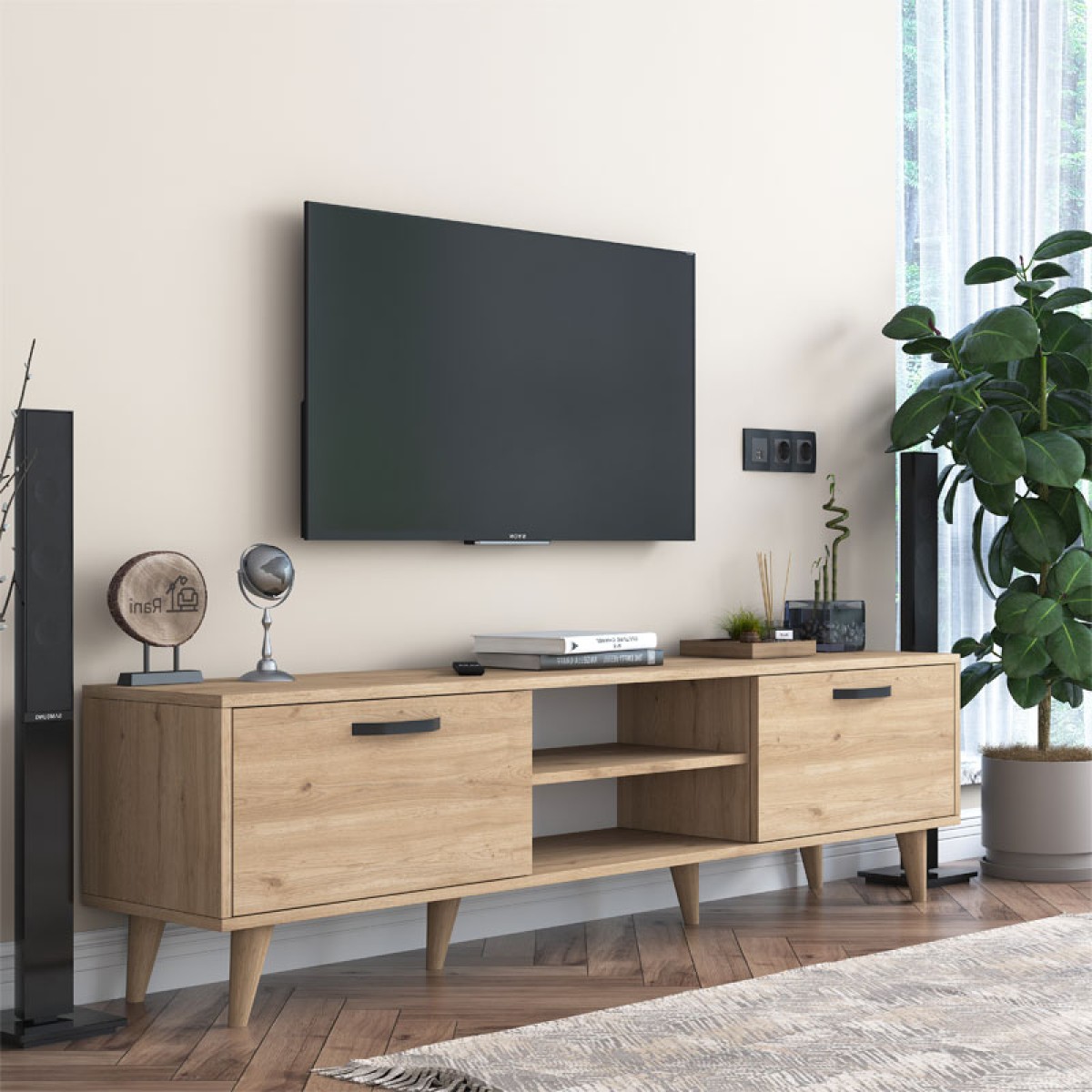 Έπιπλο τηλεόρασης Sabian pakoworld sonoma 180x35x48,5εκ Έπιπλο τηλεόρασης Sabian pakoworld sonoma 180x35x48,5εκ