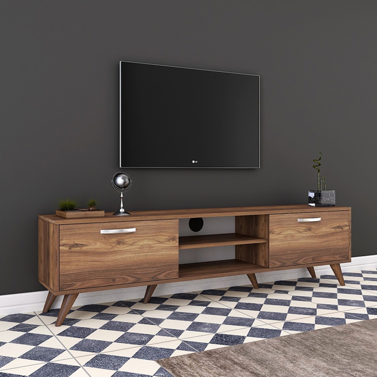 Έπιπλο τηλεόρασης Sabian pakoworld καρυδί 180x35x48,5εκ Έπιπλο τηλεόρασης Sabian pakoworld καρυδί 180x35x48,5εκ