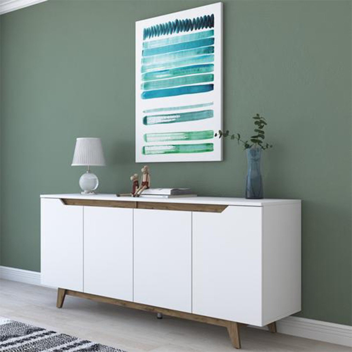 Μπουφές Rafaelo pakoworld λευκό-καρυδί 180x45x78,5εκ Μπουφές Rafaelo pakoworld λευκό-καρυδί 180x45x78,5εκ
