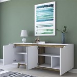 Μπουφές Rafaelo pakoworld λευκό-καρυδί 180x45x78,5εκ Μπουφές Rafaelo pakoworld λευκό-καρυδί 180x45x78,5εκ