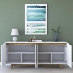 Μπουφές Rafaelo pakoworld λευκό-καρυδί 180x45x78,5εκ Μπουφές Rafaelo pakoworld λευκό-καρυδί 180x45x78,5εκ