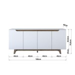 Μπουφές Rafaelo pakoworld λευκό-καρυδί 180x45x78,5εκ Μπουφές Rafaelo pakoworld λευκό-καρυδί 180x45x78,5εκ