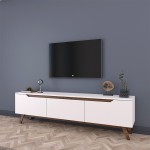 Έπιπλο τηλεόρασης Kasandra pakoworld λευκό-καρυδί 180x35x48,5εκ Έπιπλο τηλεόρασης Kasandra pakoworld λευκό-καρυδί 180x35x48,5εκ